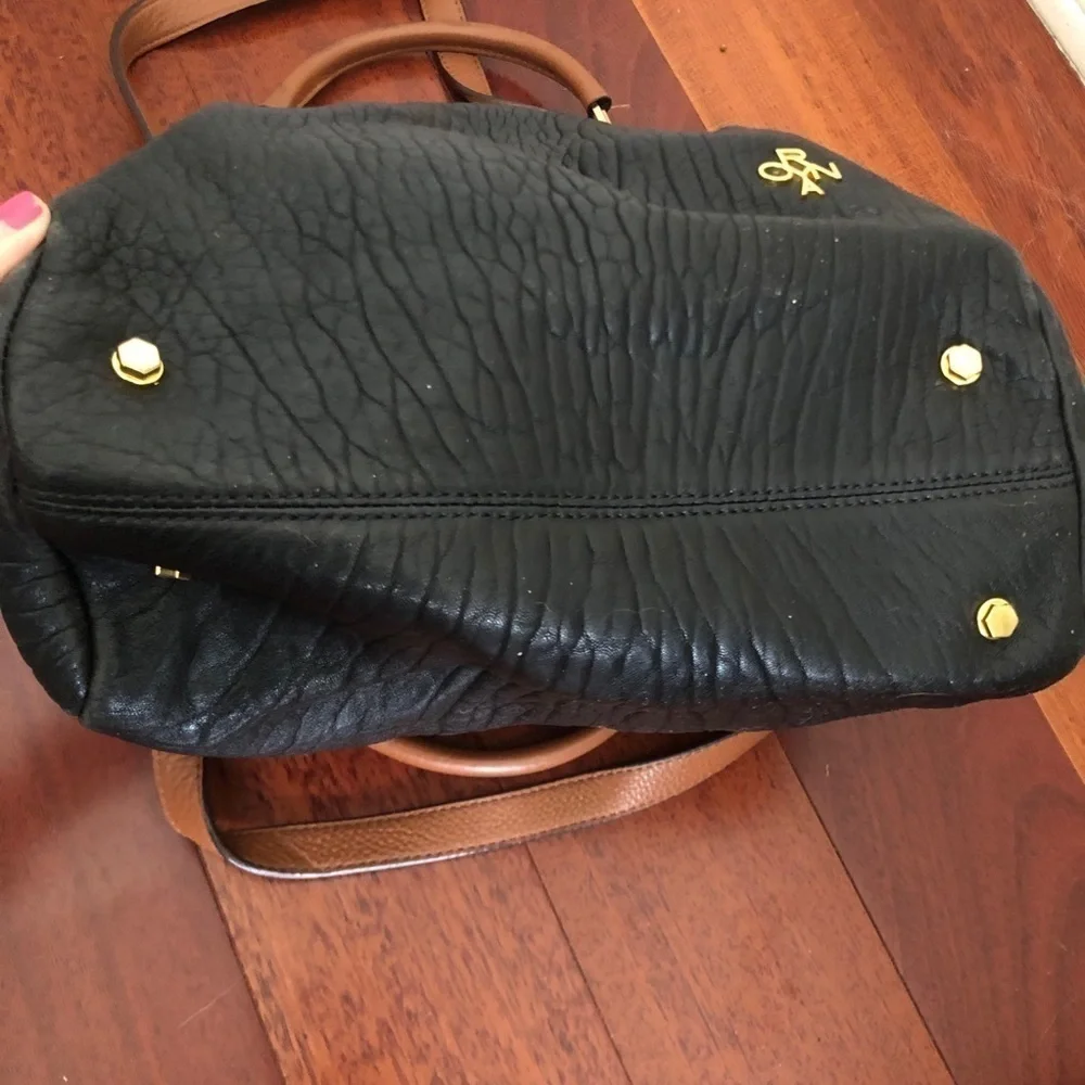 orYANY black leather satchel purse bag